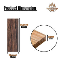 IECAP LLC Bookmatched Ziricote Wood Knife Handle Scales – Knife Handle Materials – Natural Wood Knife Scales for DIY Crafts – Size 3/8 x 1 9/16 x 4 3/4 inches – 1 Pair