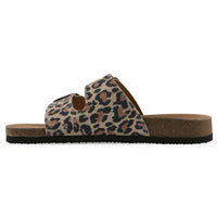 WHITE MOUNTAIN Women's Helga Footbed Sandal, Natural/Exotic/Leather, 9 M