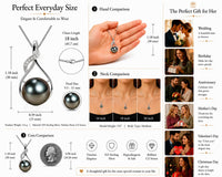 NONNYL Gifts for Women Wife-Tahitian-Black-Pearl-Necklace-Gift for Wife Wedding Birthday Anniversary Jewelry-Mom Girlfriend Her Mothers Day Gifts for Mom Women Valentines Christmas Day