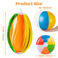 JOYIN 4-Pack 20" Beach Balls - Large Rainbow Beach Ball Inflatable Pool Toys for Party Supplies Decorations, Adults Kids Birthday Luau Summer Beach Water Games Beachball Party Favors