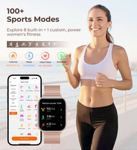 Iaret Smart Watch for Women, 1.83" HD Fitness Tracker with 4 Bands, Answer/Make Calls, Heart Rate/Sleep/SpO2/Step Tracking, 100+ Sport Modes, Android/iPhone Compatible Gift (White)