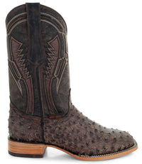 Soto Boots Men's H50031 Ostrich Print Cowboy Boots, 8.5 Brown