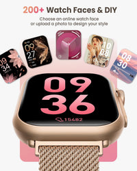 Smart Watch for Women Men Fitness: Smart Watch for iPhone&Android Bluetooth Call with SpO2 Sleep Heart Rate Monitor,IP68,Fitness Tracker with 120+Sport,Reloj Inteligente 30 Day+Battery Life, 2 Bands