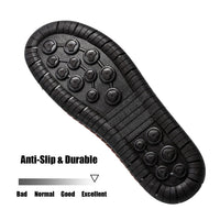 alcubieree Mens Casual Leather Shoes Ankle Chukka Boots Slip On Lightweight Loafers Mid top Walking Driving Sneakers for Male Brown Size 10