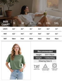 Kinglaman 5 Pack Womens Oversized T Shirts Crew Neck Loose Fit Short Sleeve Tshirts Summer Workout Plus Size Tee Tops 1 Black 1 White 1 Army Green 1 Khaki 1 Dark Pink Large