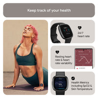 Fitbit Versa 4 Fitness Smartwatch with Daily Readiness - 3-Month Google Health Premium Membership Included - GPS, 24/7 Heart Rate, 40+ Exercise Modes, Sleep Tracking - Black/Graphite