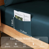 KRIMANO King Size Sheet Set, Viscose Bamboo Sheets for Bed Set 4pcs, 100% Viscose Derived from Bamboo, Hotel Luxury Silky & Cooling for Hot Sleepers, Deep Pocket Up to 17", Navy Blue