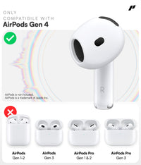 Proof Labs 4 Pairs for AirPods 4 Ear Hooks Covers [Added Storage Pouch] Anti Slip Ear Tips Accessories Compatible with Apple AirPods 4th Generation (White)