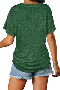 Womens Summer Tops Short Sleeve T Shirts Casual V Neck Maternity Tshirts Tee Blouses Beach Vacation Clothes Outfits 2025 Green XL