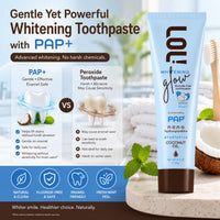 LOL Whitening Toothpaste Sensitive Teeth – Fluoride Free, Pap + Nano Hydroxyapatite Toothpaste, Coconut Oil, Probiotics & Xylitol, Natural Coconut Flavor