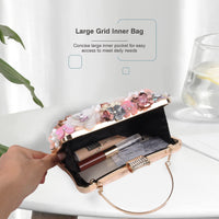 Lanpet Women Clutches Flower Evening Handbag Chain Strap Shoulder Bag
