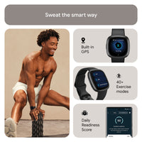 Fitbit Versa 4 Fitness Smartwatch with Daily Readiness - 3-Month Google Health Premium Membership Included - GPS, 24/7 Heart Rate, 40+ Exercise Modes, Sleep Tracking - Black/Graphite