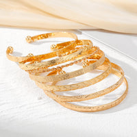 IFKM Gold Bangles Bracelets for Women 14k Gold Plated Multi Layer Stackable Cuff Bracelet Set