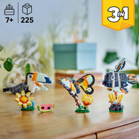 LEGO Creator 3 in 1 Wild Animals: Tropical Toucan Building Toy for Kids- Jungle Building Blocks & Learning Toy for Girls & Boys, Ages 7+ - Build 3 Animal Toys in 1 Set - Gift for Birthdays - 31173