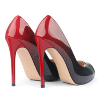 Eithy Women's Thin High Heels Pumps Platforms Shoes for Party Daily Wears Red Black 7 US