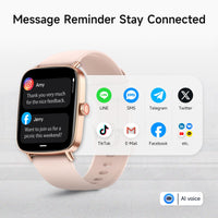 Smart Watch for Women, 1.85" HD Smartwatch Compatible iPhone/Samsung/Android (Answer/Make Calls), 100+ Sport Modes Fitness Tracker with Heart Rate/Sleep/SpO2 Monitor, IP68 Waterproof, with 2 Bands