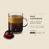 Nespresso Capsules Vertuo, Half Caffeinato, Mild Roast Coffee, 30-Count Coffee Pods, Brews 7.8oz.
