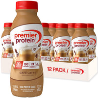 Premier Protein Shake +Energy, Café Latte, 30g High Protein, 12 Pack