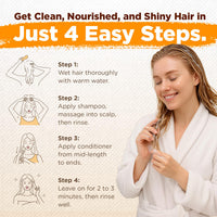 Okaga Batana Oil Shampoo & Conditioner Bundle, Citrus Shower Set, 10.15 oz