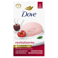 Dove Revitalizing Beauty Bar Soap 6 Count, Cherry & Chia Milk, 3.75 oz I Moisturizing beauty bar with cherry and chia milk for refreshed, soft and healthy-looking skin