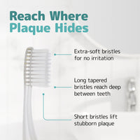NIMBUS Extra Soft Toothbrushes (Regular Size Head), Periodontist Design Tapered Bristles for Sensitive Teeth & Receding Gums (5 Pack, Colors May Vary)