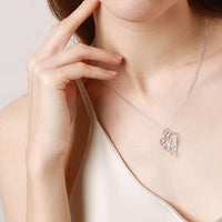 Iefil Anniversary Women Gifts, Birthday Gift for Female, Gift for Wife Girlfriend Mom | Rose Heart Necklaces, Initial K