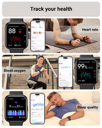 Tensky Smart Watch for Men/Women Android/iPhone/Samsung, Alexa Built-in, 1.8" Touch Screen Fitness Tracker with Answer/Make Calls, 3ATM Waterproof Heart Rate/Sleep/SpO2 Monitor, 120+ Sport Modes