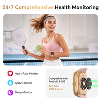 Smart Watch for Women Android iPhone [40mm 3 Bands], 1.75‘’ AMOLED Display Fitness Watch with Answer/Make Calls, 110+ Sport Modes, Heart Rate/Sleep/SpO2 Monitor, 3ATM Waterproof (Cloud Star Pink)