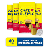 Café Bustelo Espresso Capsules, Nespresso OriginalLine Compatible, 40 Count