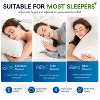 SUPA MODERN Cooling Pillow Queen Size Set of 2, CertiPUR-US Shredded Memory Foam Pillows for Sleeping, Cool Bed Pillows for Hot Sleepers, Adjustable Firm Pillow for Side,Back,Stomach Sleepers