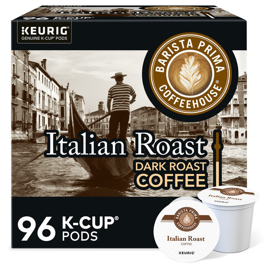 Barista Prima Coffeehouse, Italian Roast Keurig Single Serve K-Cup Pods, 96 Count