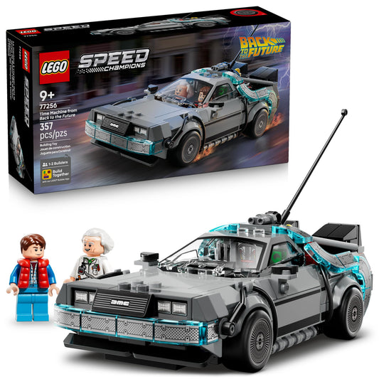 LEGO Speed Champions Time Machine from Back to The Future Building Toy for Kids - Pretend Play & Display Car Toy W/ 2 Build Modes for Boys & Girls, Ages 9+ - Gift for Birthdays - 77256