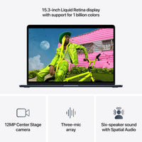 Apple 2026 MacBook Air 15-inch Laptop with M5 chip: Built for AI, 15.3-inch Liquid Retina Display, 24GB Unified Memory, 1TB SSD, 12MP Center Stage Camera, Touch ID, Wi-Fi 7; Midnight
