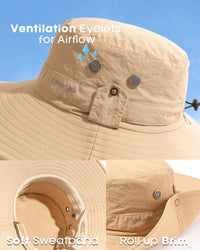 FURTALK Sun Hats for Men Fishing Hat UPF Protection Wide Brim Bucket Hat