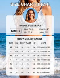 Blooming Jelly Women's High Waisted Bikini Sets Tummy Control Bathing Suit Two Piece Swim Suit 2026 Retro Swimsuit(Black White Plaid,Large)