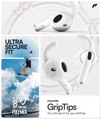 Proof Labs 4 Pairs for AirPods 4 Ear Hooks Covers [Added Storage Pouch] Anti Slip Ear Tips Accessories Compatible with Apple AirPods 4th Generation (White)