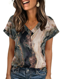 Zeagoo Womens Summer Tops Dressy Cute Short Sleeve Shirts V Neck Blouses Business Casual Work Tee 2026