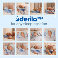 Derila Ergo Cervical Neck Pillow for Sleeping Pillow Contour Memory Foam Pillows for Back, Side Sleeper Pillows 21.25 x 14.17 x 4.72 inches