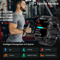AMAZTIM Smart Watch with GPS – Rugged Outdoor Fitness Watch, 170+ Sports Modes, 5 ATM & IP69K, 15 Days Battery, 1.96" AMOLED, Bluetooth Call, for Android & iOS (Includes Silicone & Steel Bands)