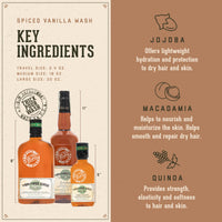 18.21 Man Made Original Spiced Vanilla 3-in-1 Body Wash, Shampoo, & Conditioner for Men, All Hair & Skin Types, Strengthens and Moisturizes in a Manly Aroma, 18oz