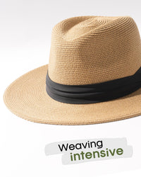 FURTALK Womens Mens Wide Brim Straw Panama Hat Fedora Summer Beach Sun Hat