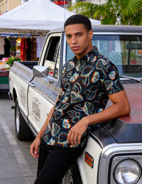 ALISISTER Rave Shirt for Men Mushroom Butterflies Funny Button Down Tops