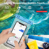 YOSH IPX8 Waterproof Phone Case 2 Pack, Fits Up to 7.0", Blue & Pink