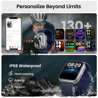 Smart Watch with Alexa Built-in, 1.83" HD Touchscreen Fitness Tracker with Bluetooth Calling, Fitness Watch with Heart Rate/Sleep Monitor/120+ Sports, IP68 Waterproof Smartwatch for Android iOS, Blue