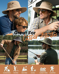 FURTALK Sun Hats for Men Fishing Hat UPF Protection Wide Brim Bucket Hat