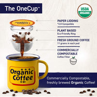 The Organic Coffee Co. Compostable Coffee Pods - Gorilla Decaf (80 Ct) K Cup Compatible including Keurig 2.0, Medium Roast, Swiss Water Processed, USDA Organic