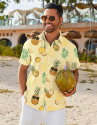 COOFANDY Mens Hawaiian Shirts Short Sleeve Button Down Summer Shirt Tropical Beach Wear