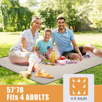 G GOOD GAIN Picnic Blankets Waterproof Extra Large - Outdoor Blanket Sand Free Foldable with Carry Strap for Beach, Camping, Park Grass, Hiking, Travel, Concerts, Indoor (Sand Yellow)