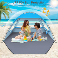 Gorich Beach Tent Sun Shelter for 3/4/6/8/10 Person with UPF 50＋ UV Protection, Lightweight & Easy Setup Beach Shade Canopy, Portable Beach Shade Tent Beach Cabana