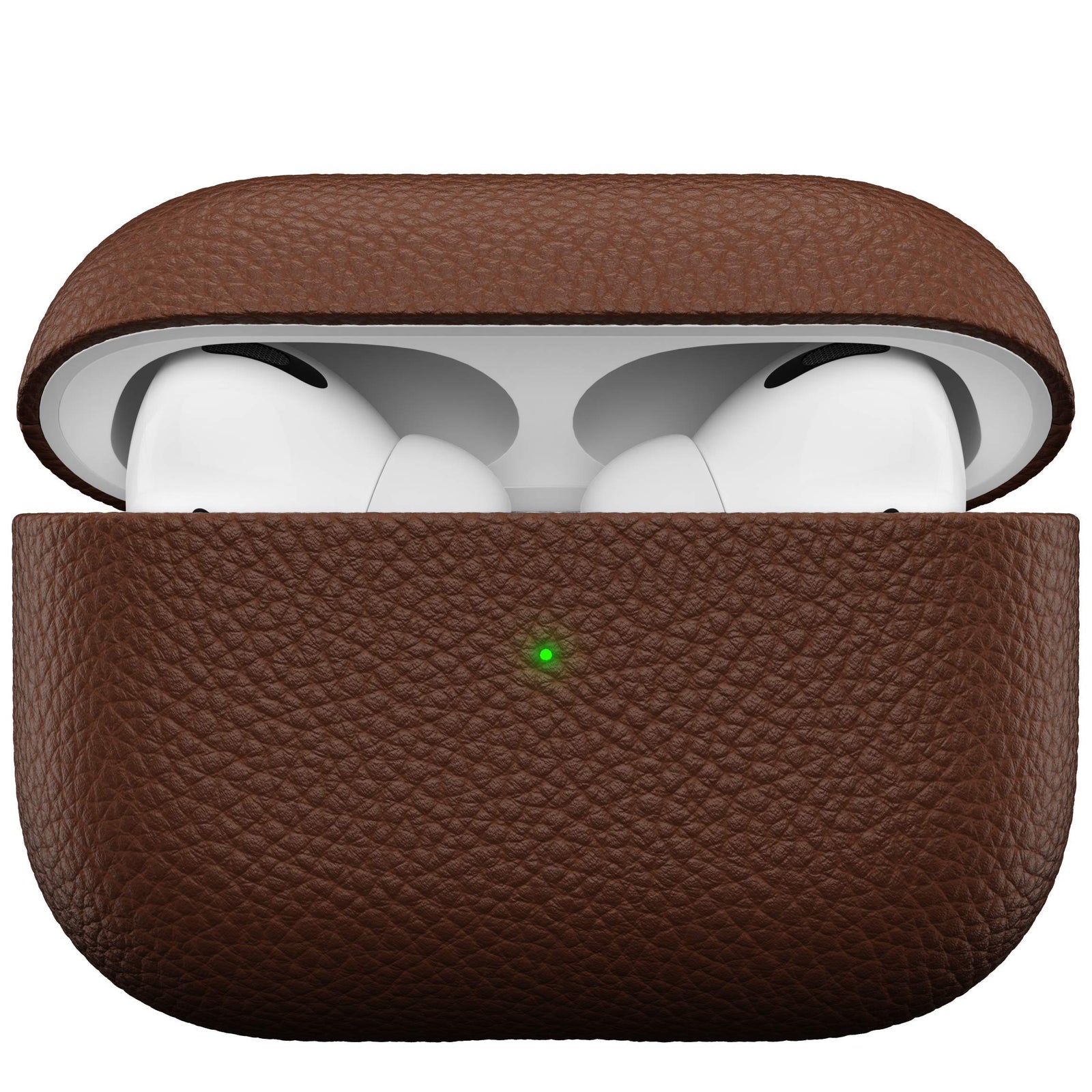 KeyBudz AirPods Pro Leather Case - Handcrafted Fully-Wrapped Genuine Italian Leather Compatible with AirPods Pro (Natural Brown)